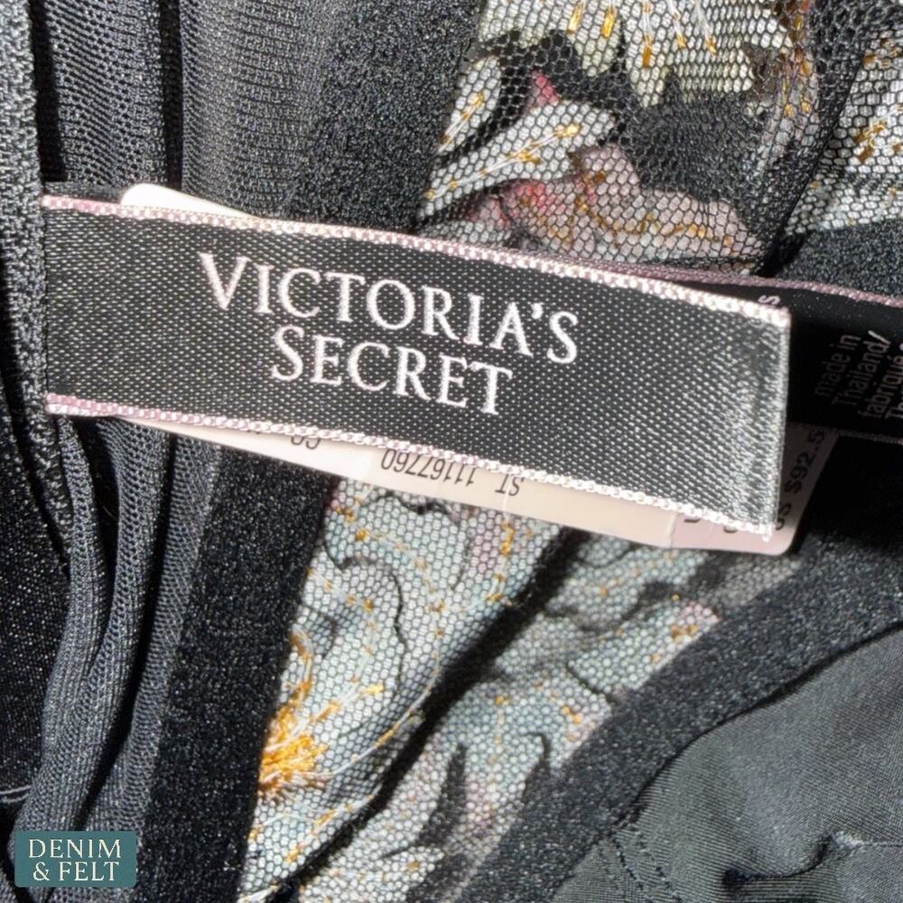 NEW Victoria’s Secret Dream Angels Floral Lace Longline Bra Black 34DD Romantic - Picture 8 of 12